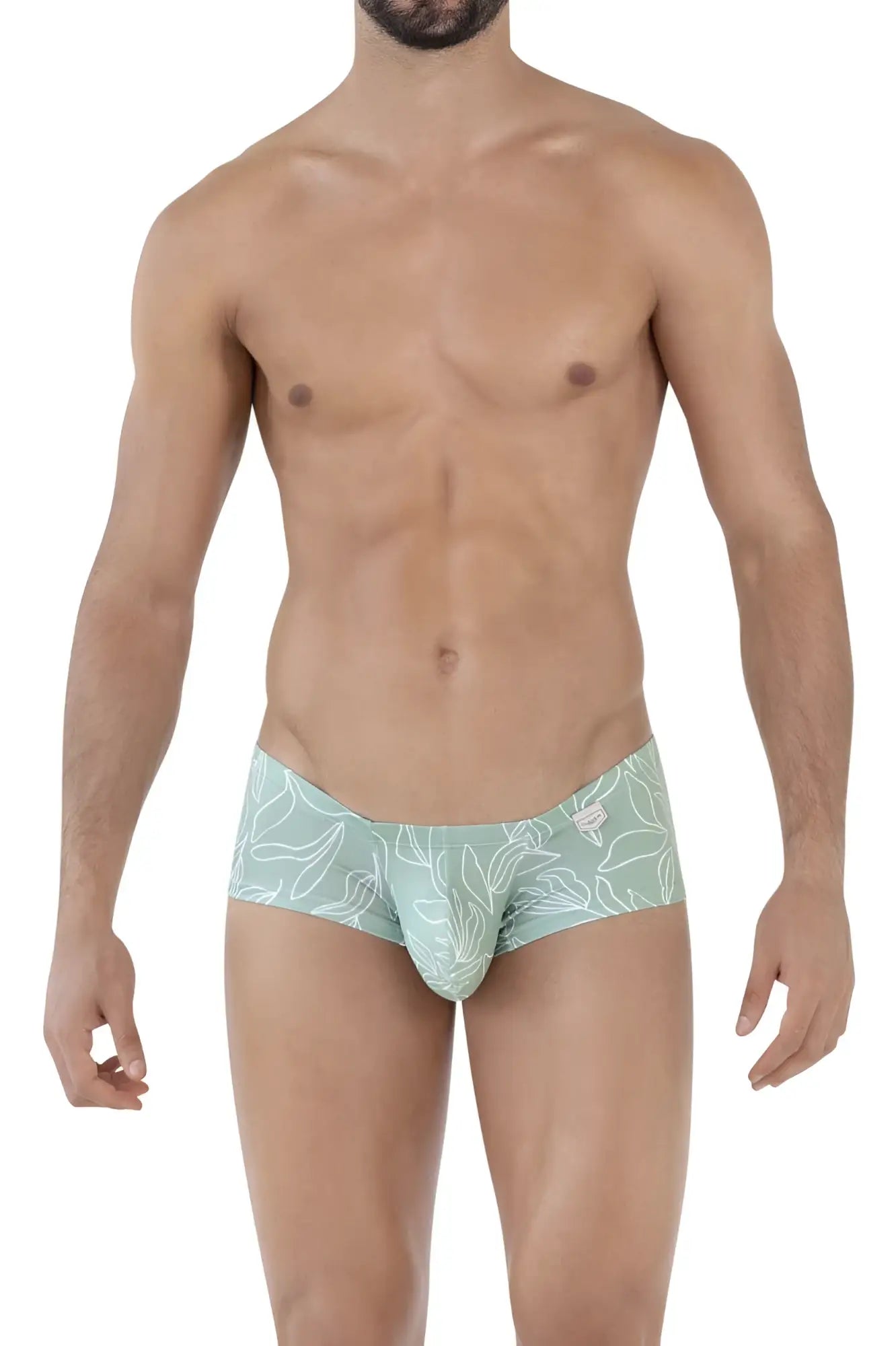 Light green clever 229934 men’s briefs with white leaf pattern from australian latin trunks 3pk set