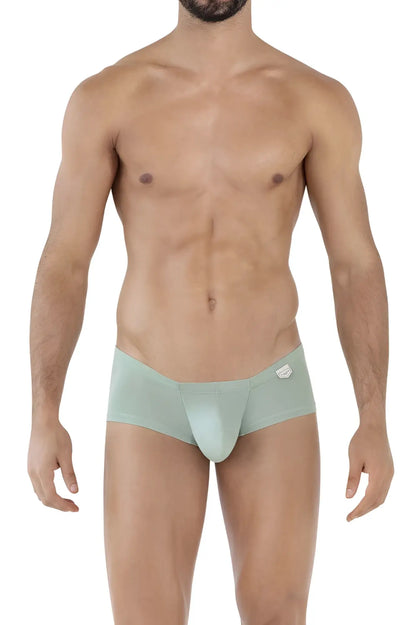 Light green seamless form-fitting men’s briefs with subtle clever logo on waistband from clever 229934 3pk trunks