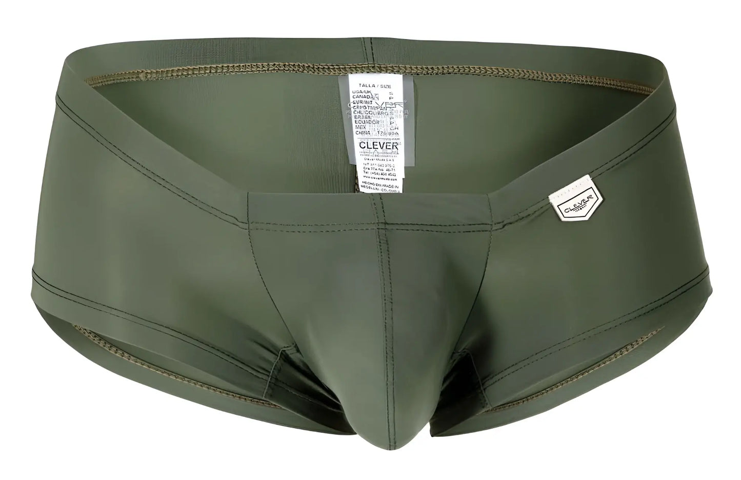 Olive green clever 229934 australian latin men’s briefs made of smooth stretchy fabric with subtle stitching details