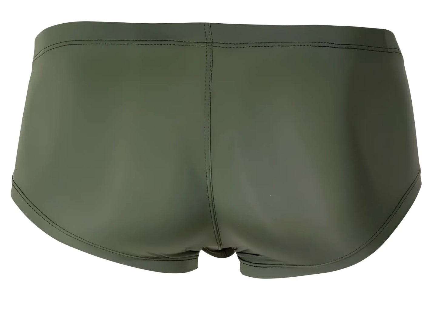 Olive green clever 229934 3pk australian latin trunks made of smooth glossy fabric with subtle stitching details