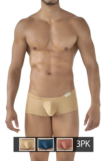 Beige clever 229941 men’s briefs with smooth form-fitting design and subtle brand tag on waistband in blue ochre gold colors