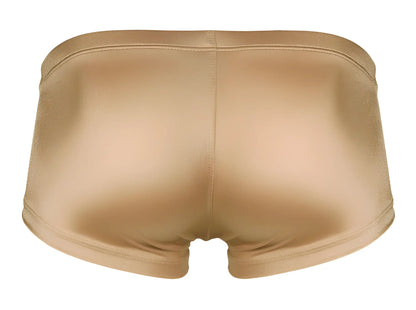 Beige satin briefs with smooth glossy finish and stitched seams from clever 229941 3pk australian latin trunks