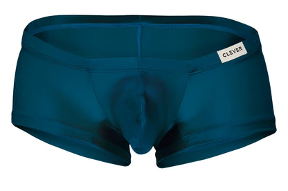 Teal form-fitting clever 229941 men’s briefs with smooth fabric and white brand tag on waistband in australian latin trunks 3pk