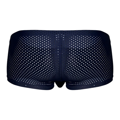 Navy blue mesh briefs with white polka dots from clever 229947 3pk australian latin trunks in black red and blue colors
