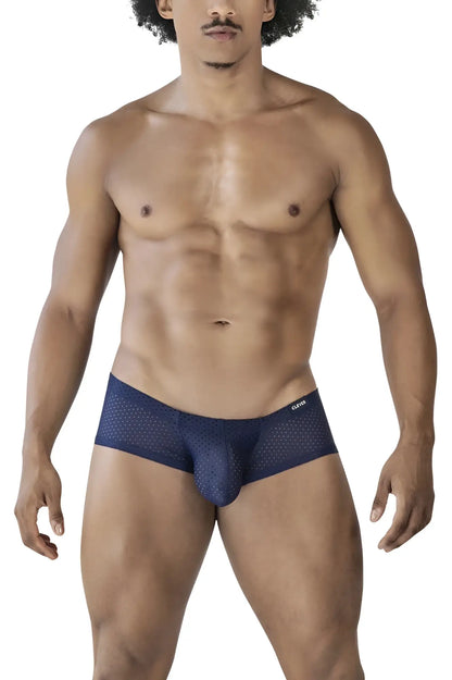 Navy blue perforated mesh briefs from clever 229947 3pk australian latin trunks in black red and blue colors