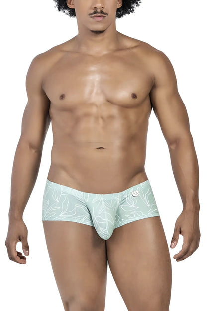 Light green clever men’s briefs with white leaf pattern from 3pk australian latin trunks for comfortable wear