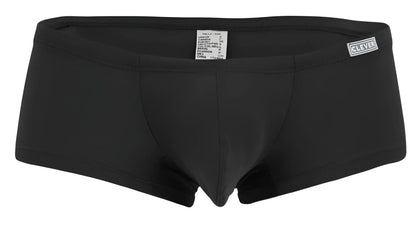 Black men’s briefs with clever brand label on waistband in multi-colored australian latin trunks for comfort and style