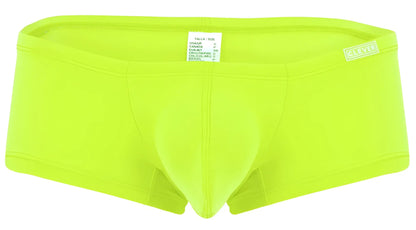 Bright neon green clever mens briefs with smooth stretchy fabric and small clever label on waistband from 229956 12PK trunks