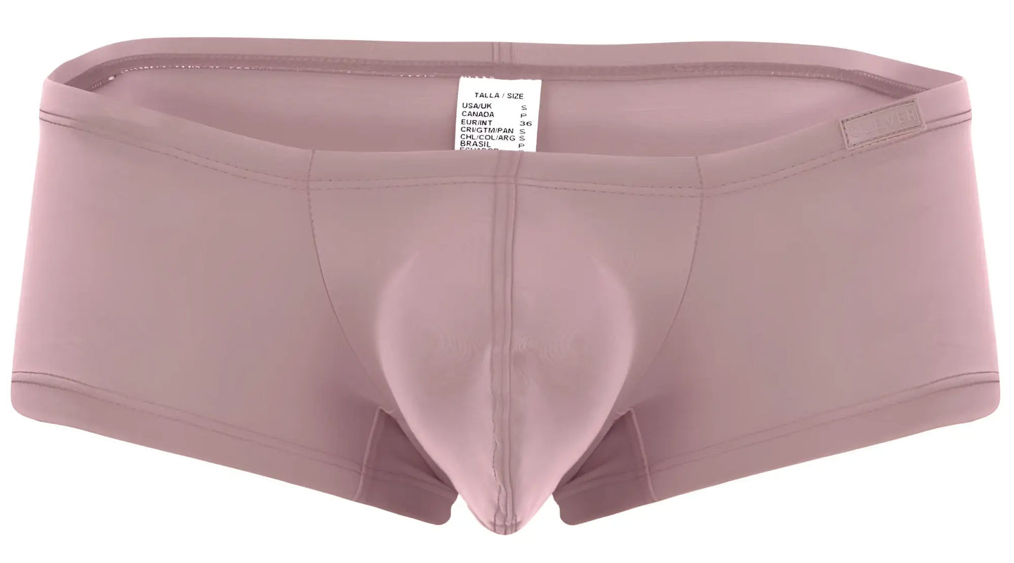A soft mauve men’s brief with padded support and elastic waistband from clever 229957 12pk australian latin trunks