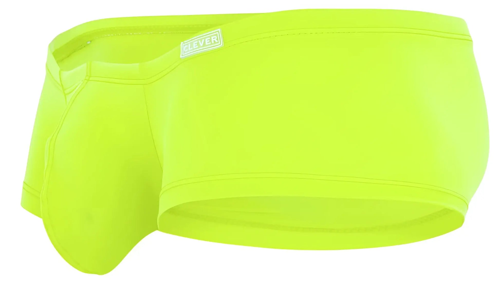 Bright neon green men’s briefs from clever 229958 3pk australian latin trunks with sleek form-fitting design and white tag
