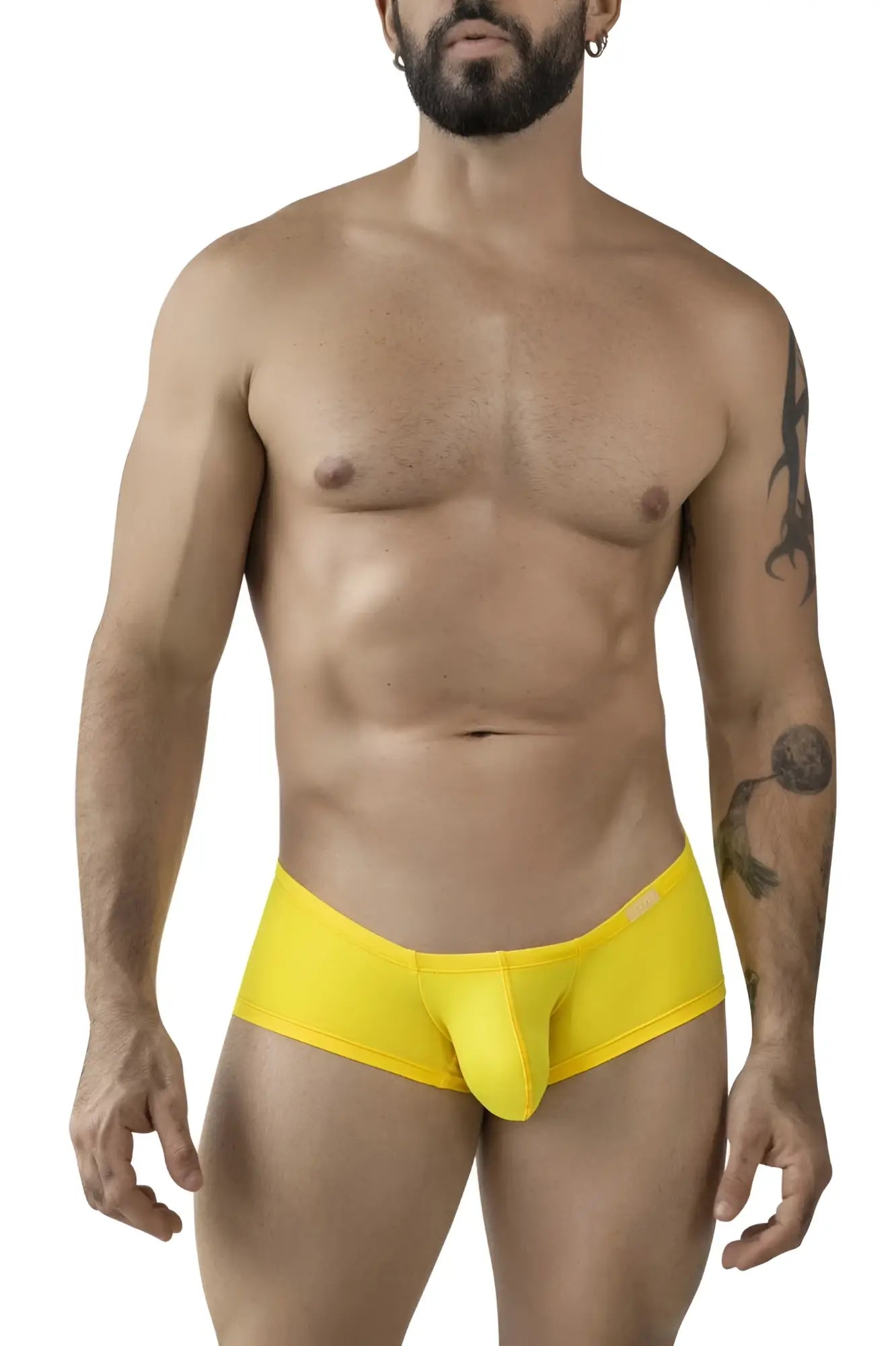 Bright yellow seamless form-fitting men’s briefs from clever 229959 3pk australian latin trunks color multi-colored set
