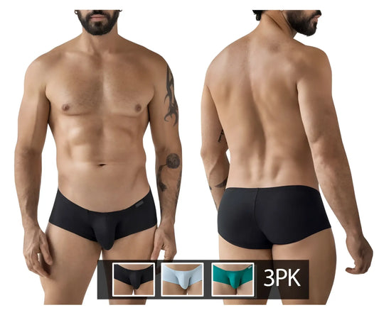 Clever 229960 3pk australian latin trunks multi-colored black men’s briefs with smooth form-fitting design