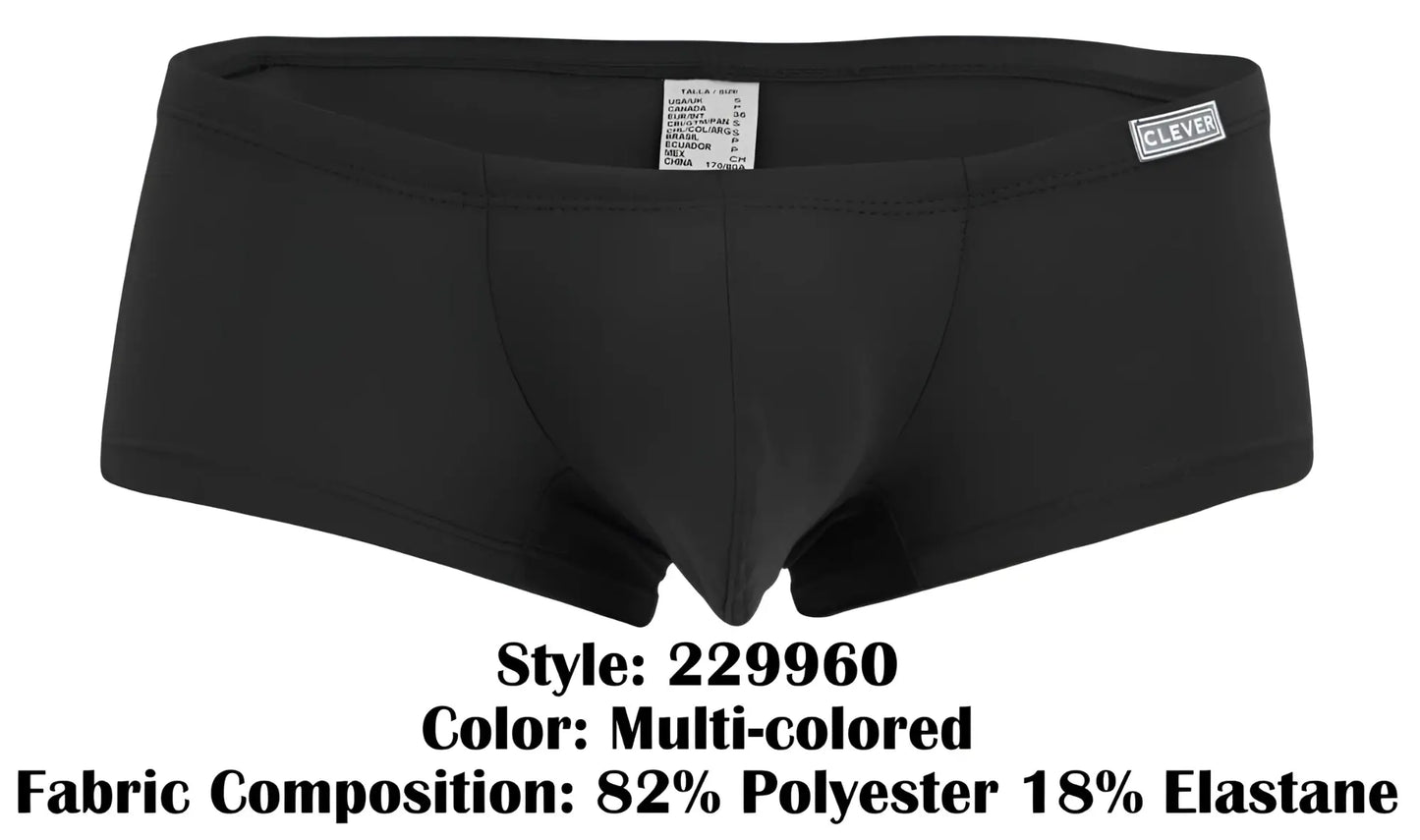 Black Clever 229960 trunks in a sleek, form-fitting design with a subtle waistband label.