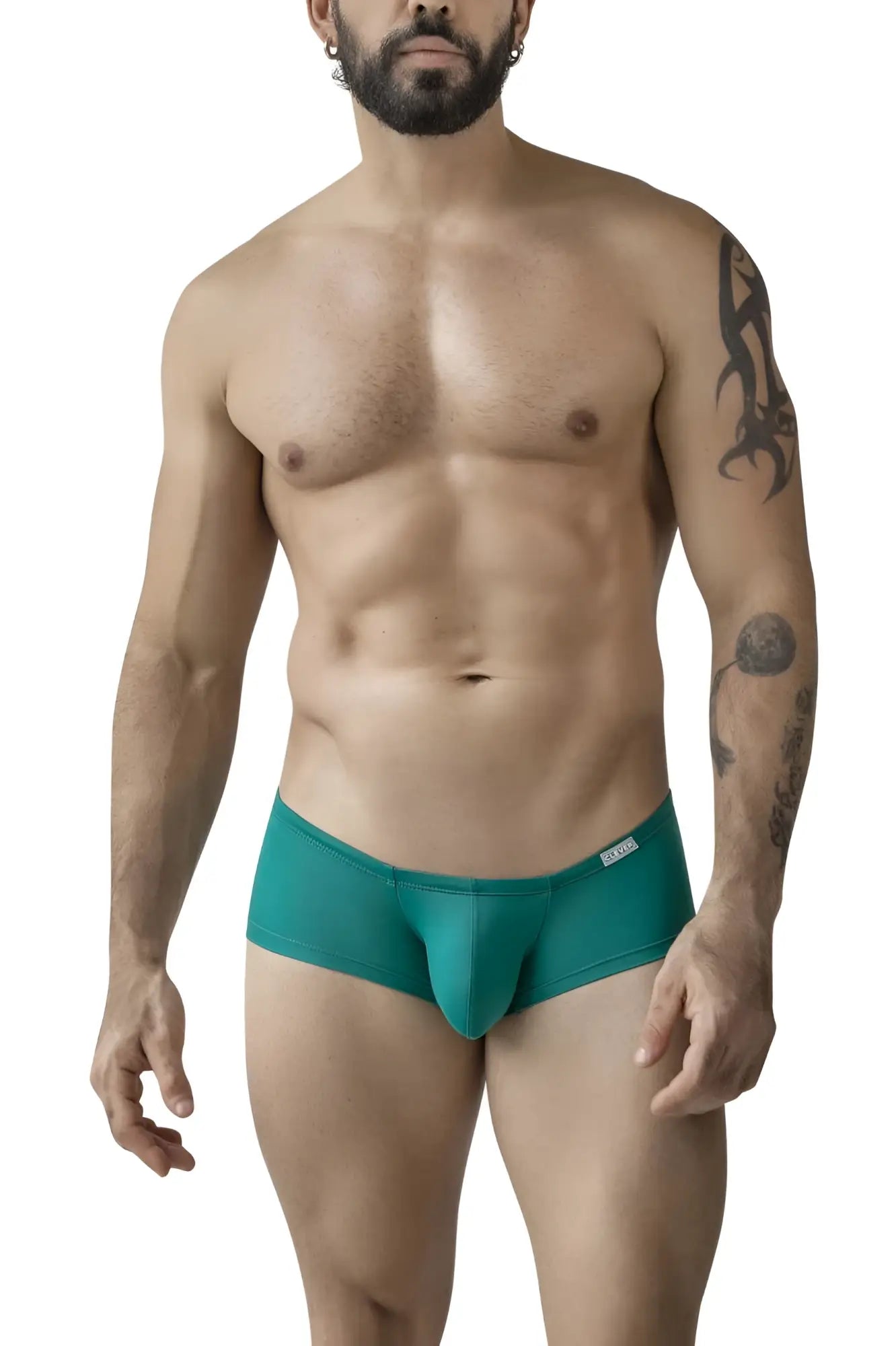 Teal-colored clever 229960 3pk australian latin trunks with snug fit and small brand tag on waistband