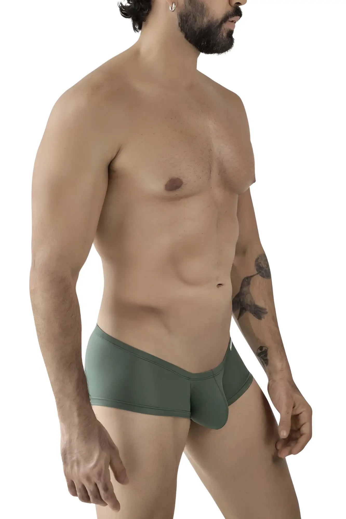 Olive green athletic briefs with contoured design and smooth stretchy fabric from clever 229961 3pk australian latin trunks