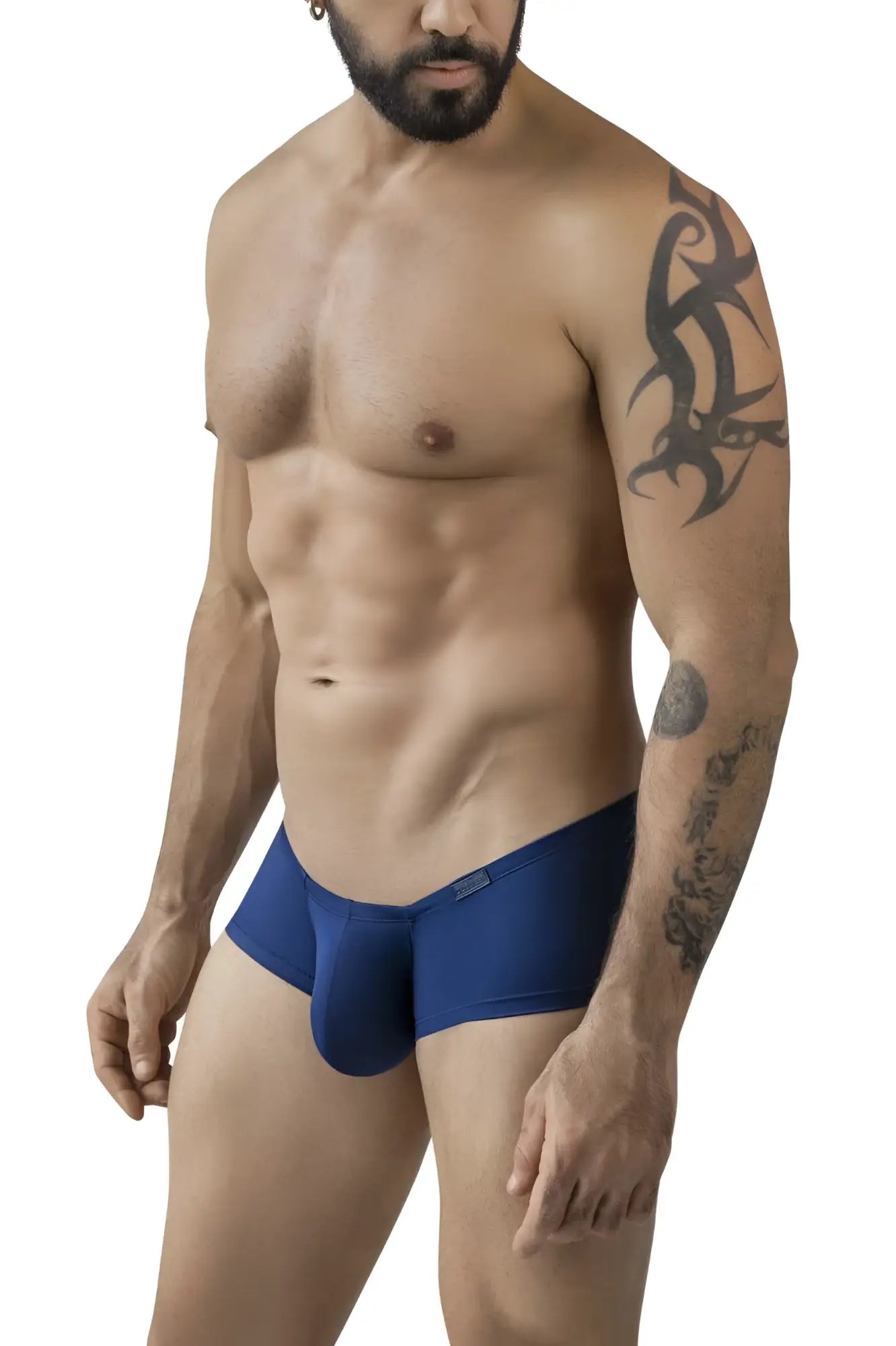 Men’s navy blue athletic briefs with snug fit and contoured design from clever 229962 3pk australian latin trunks