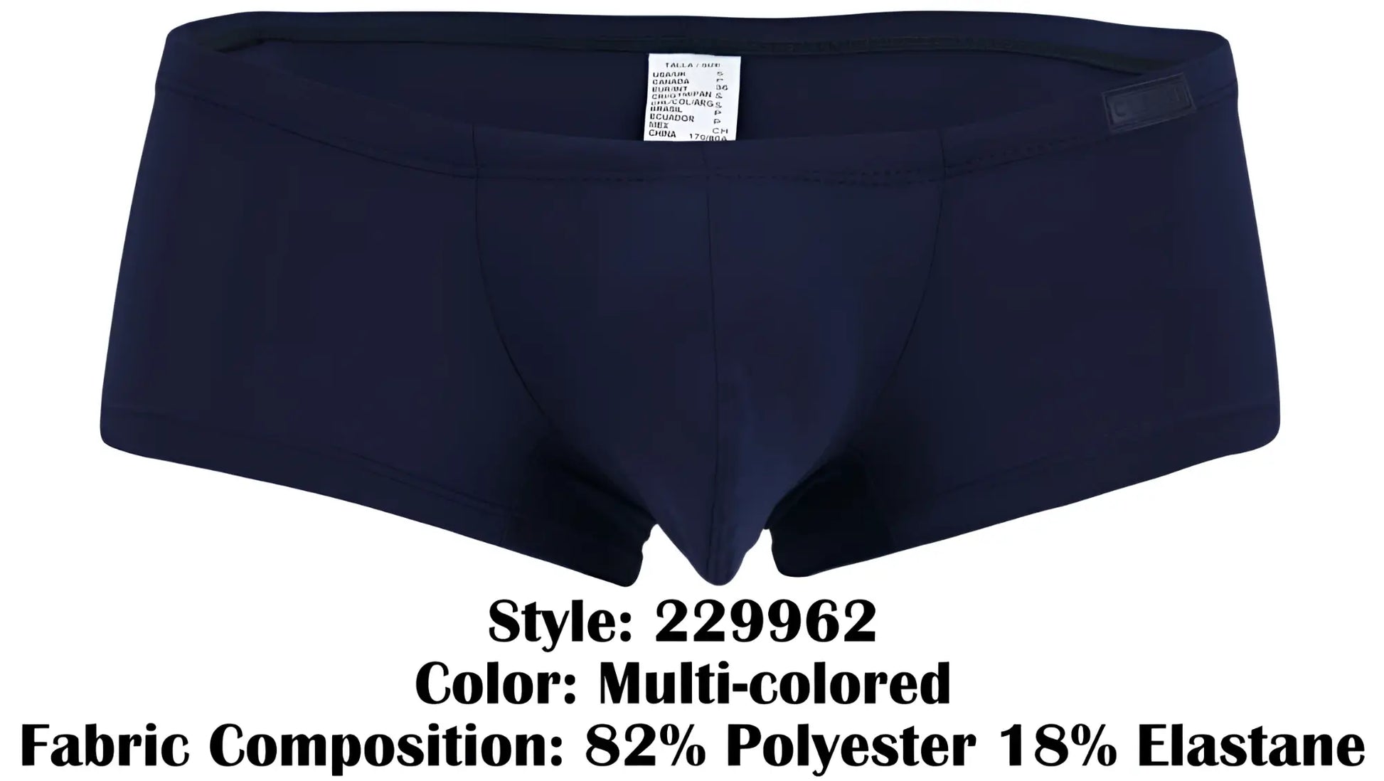 Navy blue men’s briefs in clever 229962 3pk australian latin trunks made of smooth 82% polyester 18% elastane blend