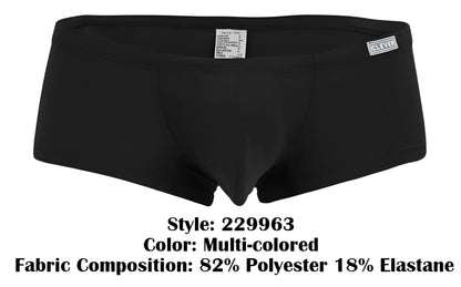 Black men’s briefs clever 229963 australian latin trunks with sleek fit multi-colored design and clever waistband label