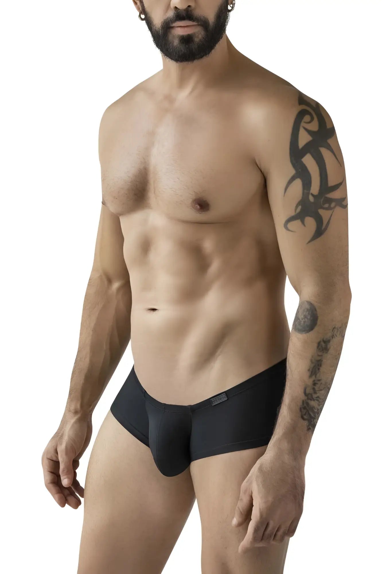 Black men’s briefs clever 229964 3pk australian latin trunks multi-colored with smooth form-fitting design and brand tag on waistband