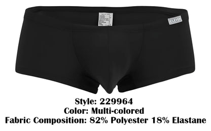 Black mens briefs clever 229964 3pk australian latin trunks multi-colored with sleek form fitting design and waistband label
