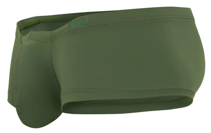 Olive green clever 229964 3pk australian latin trunks with smooth stretchy fabric and subtle stitched waistband detail