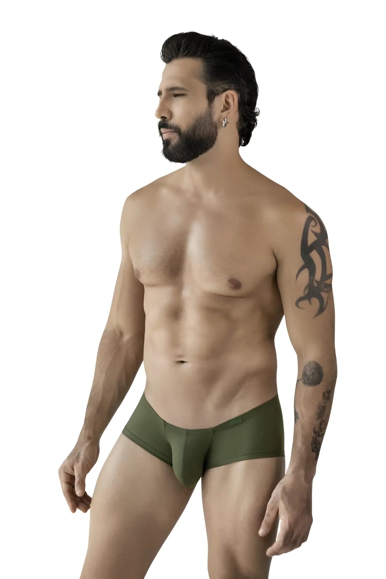 Olive green men’s briefs from clever 229964 3pk australian latin trunks in multi-colored soft cotton blend