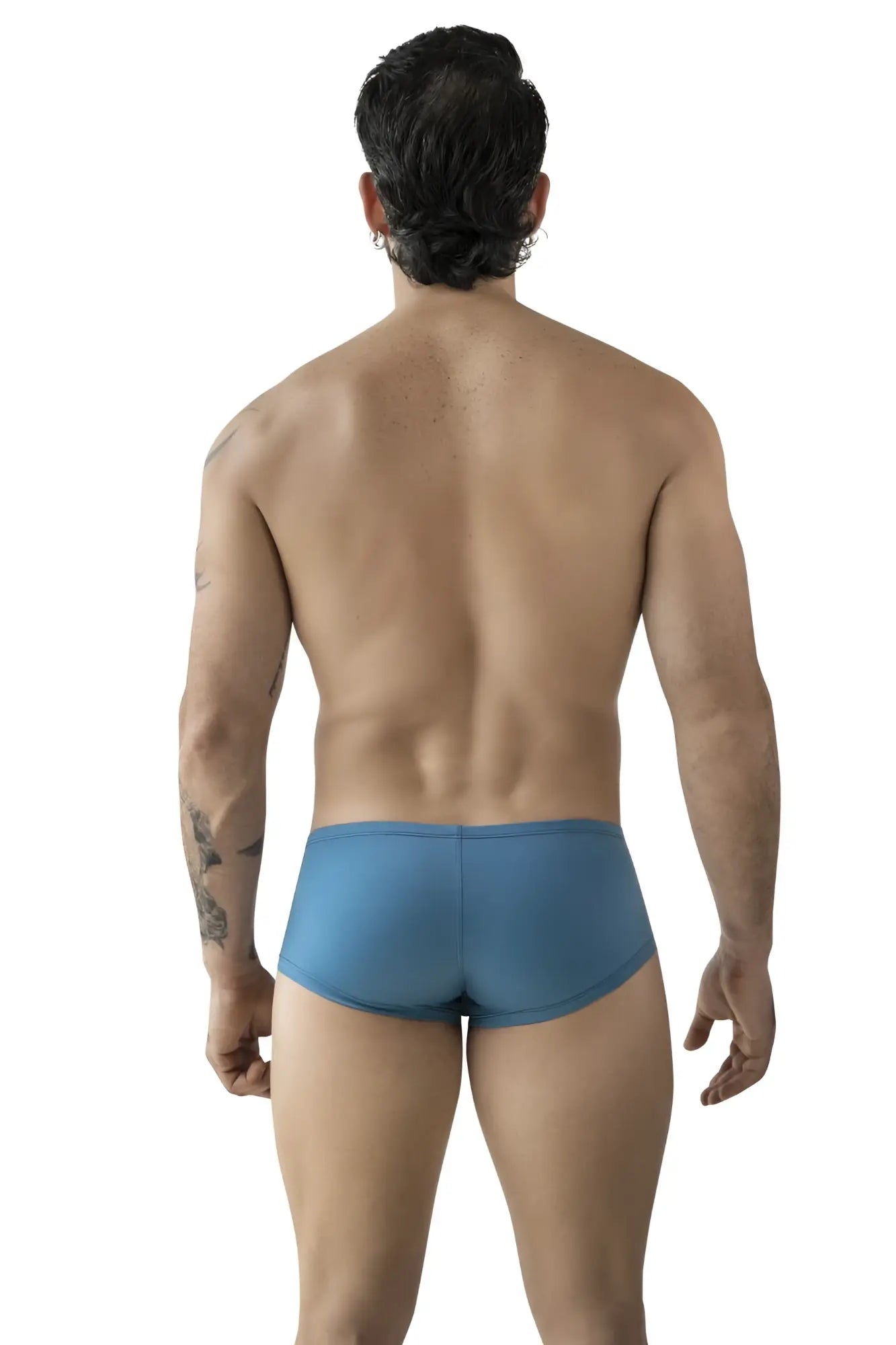 Blue briefs from Clever 229965 3PK Australian Latin trunks in multi-colored breathable fabric shown from front view