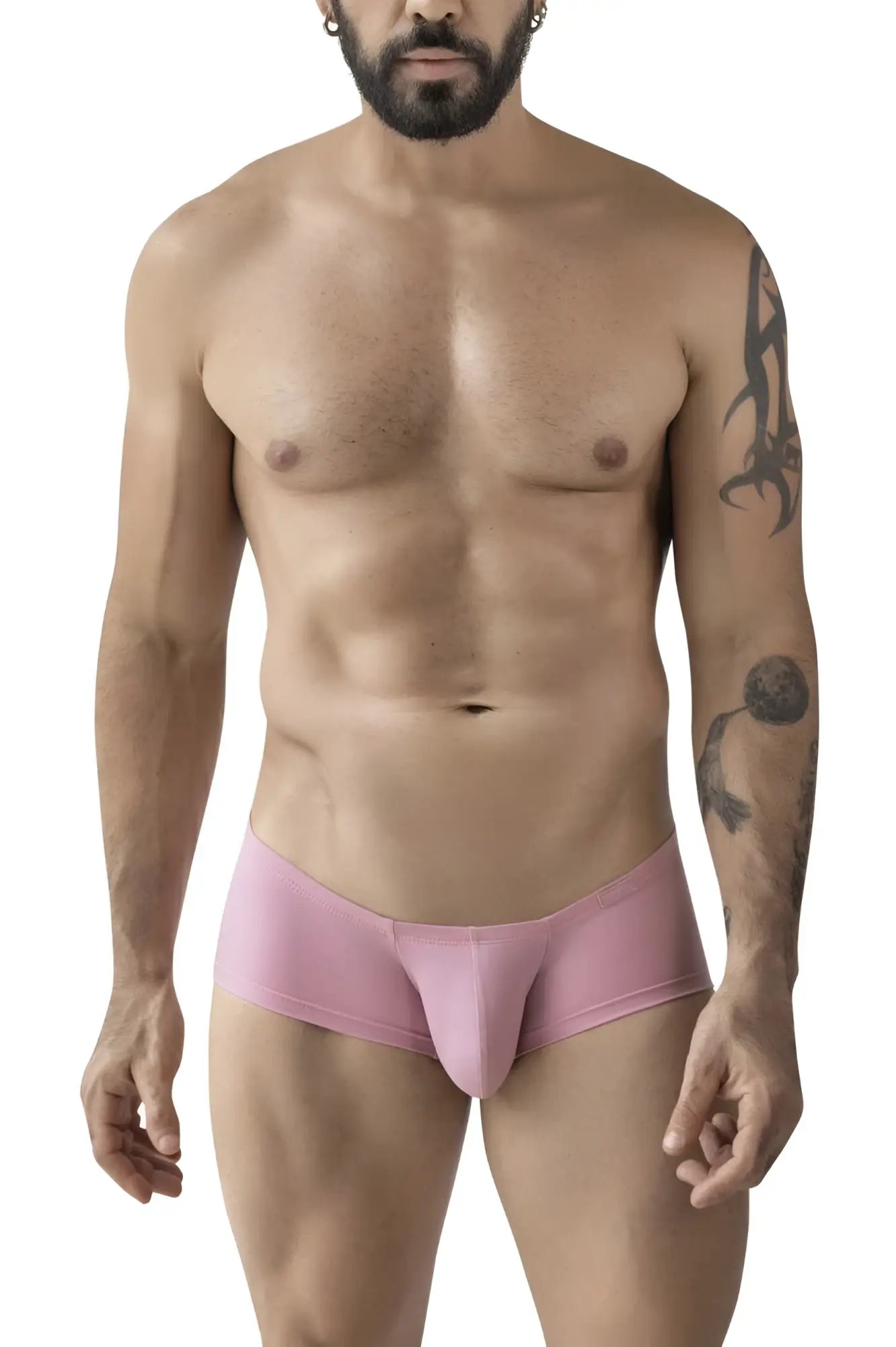 Pink clever 229965 athletic briefs with snug fit smooth fabric multi-colored australian latin trunks front view