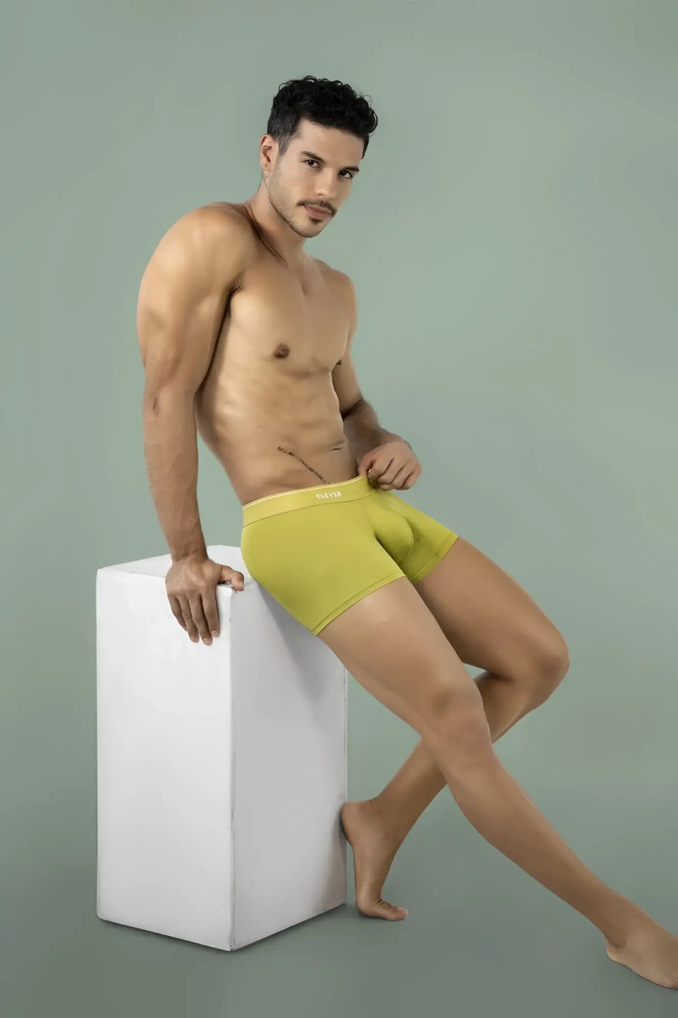 Bright yellow calvin klein boxer briefs from clever 26008 atenea boxer briefs collection in green color