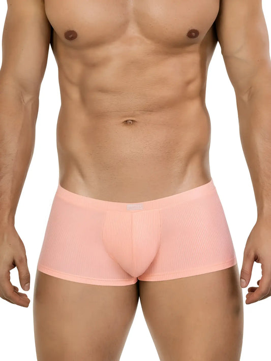 Pink ribbed men’s briefs apolo trunks color orange comfortable stretch fabric front view