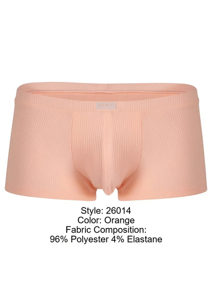 Orange ribbed men’s briefs 26014 apolo trunks made of 96 polyester and 4 elastane for comfortable wear