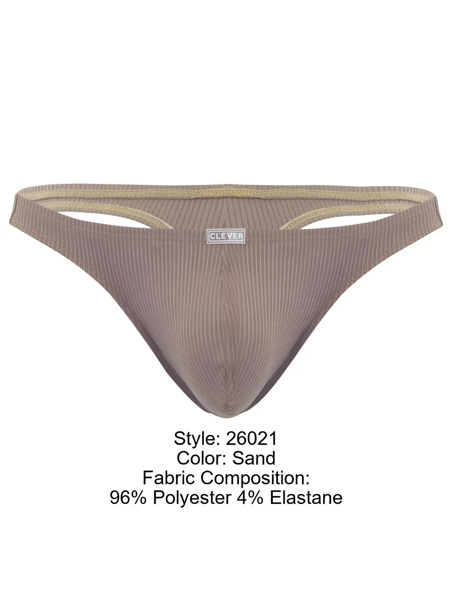Sand-colored clever 26021 apolo briefs with ribbed texture made from stretchy polyester elastane blend