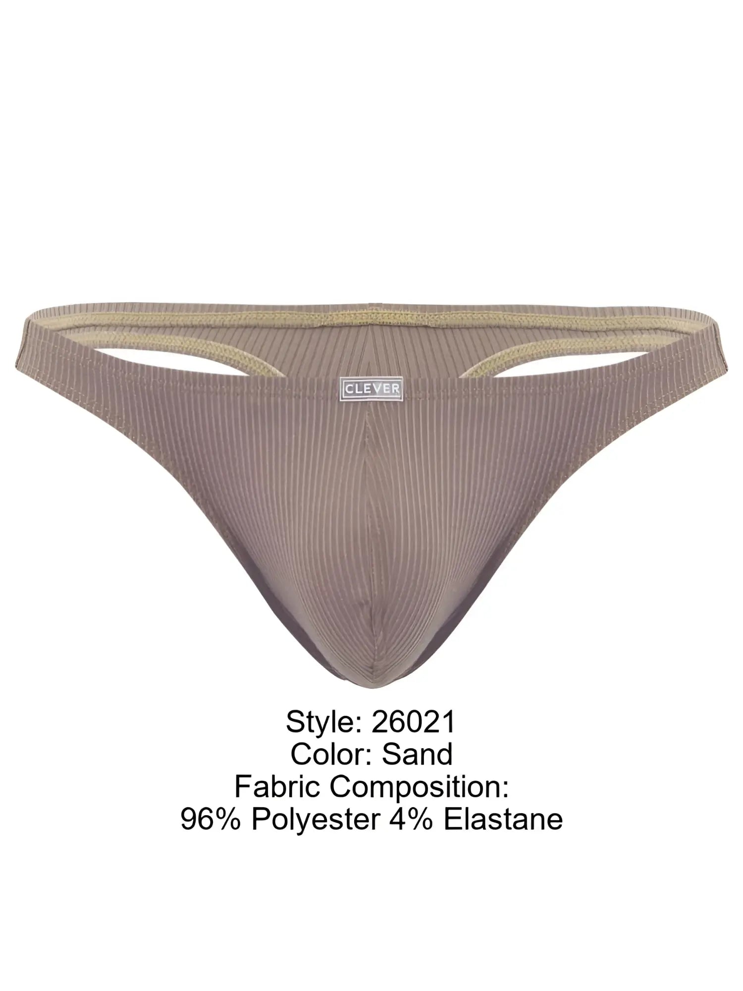 Sand-colored clever 26021 apolo briefs with ribbed texture made from stretchy polyester elastane blend