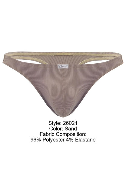 Sand-colored clever 26021 apolo briefs with ribbed texture made from stretchy polyester elastane blend