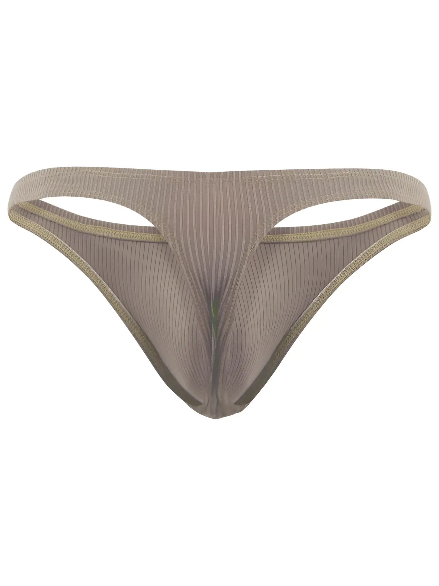 Beige ribbed clever 26021 apolo thong with gold trim offering minimalist sophistication and superior fit