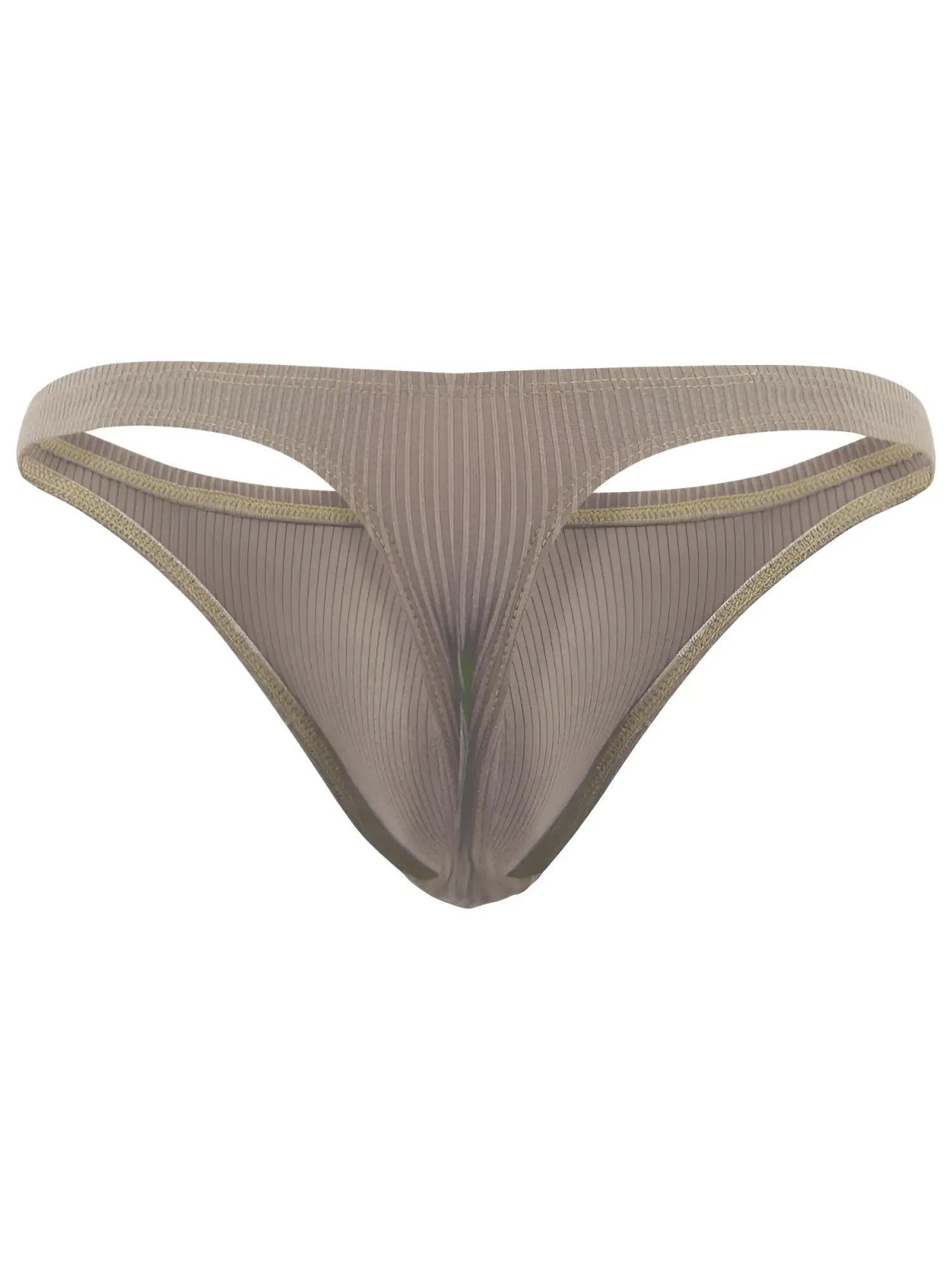 Beige ribbed clever 26021 apolo thong with gold trim offering minimalist sophistication and superior fit