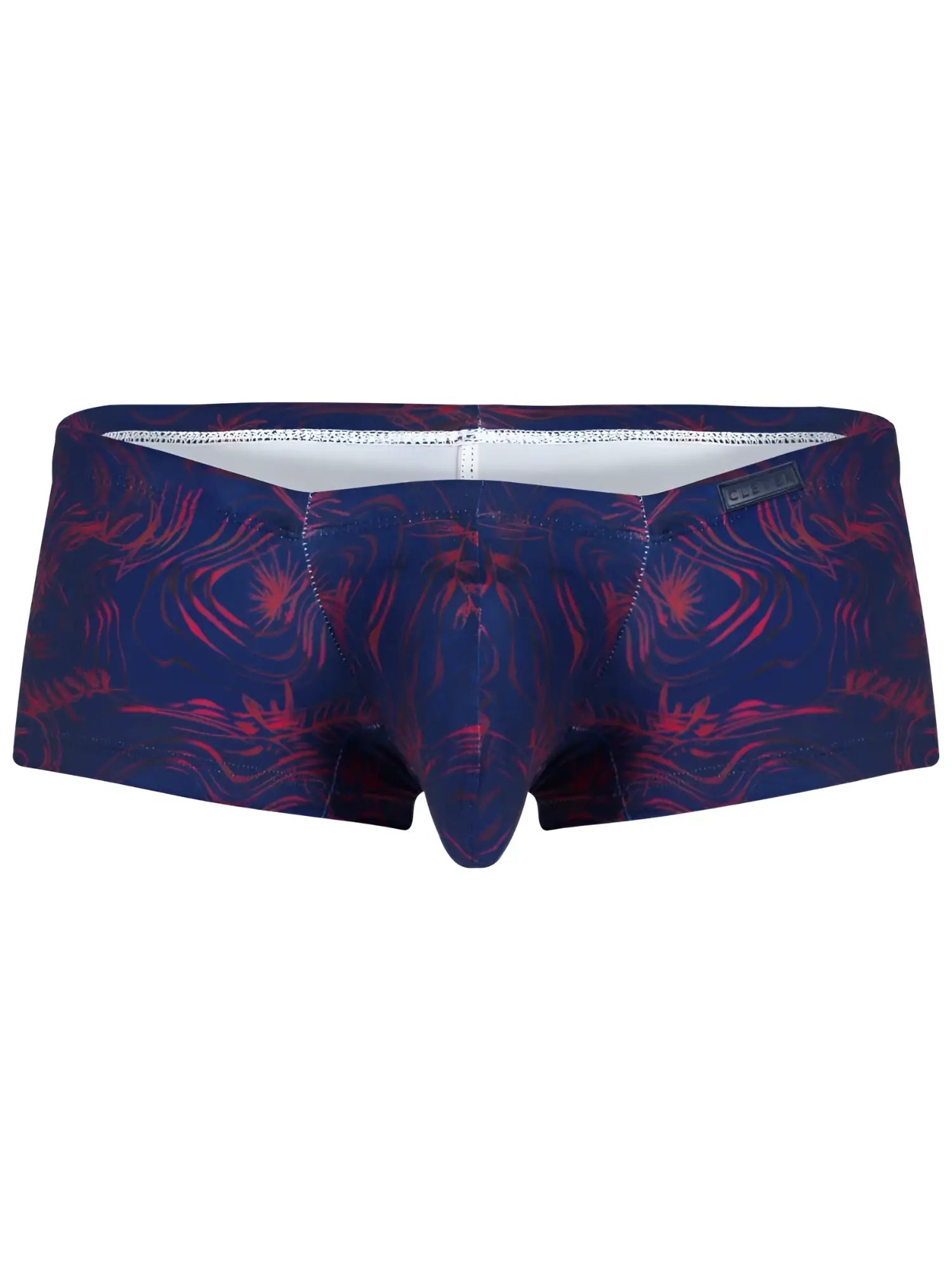 Clever 26027 Helion trunks in navy blue and magenta floral men’s briefs with white inner lining for dynamic comfort