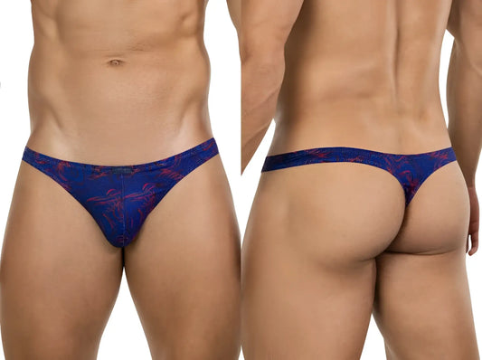 Blue clever 26031 helion thong with red floral pattern offering sophisticated style and ultimate comfort