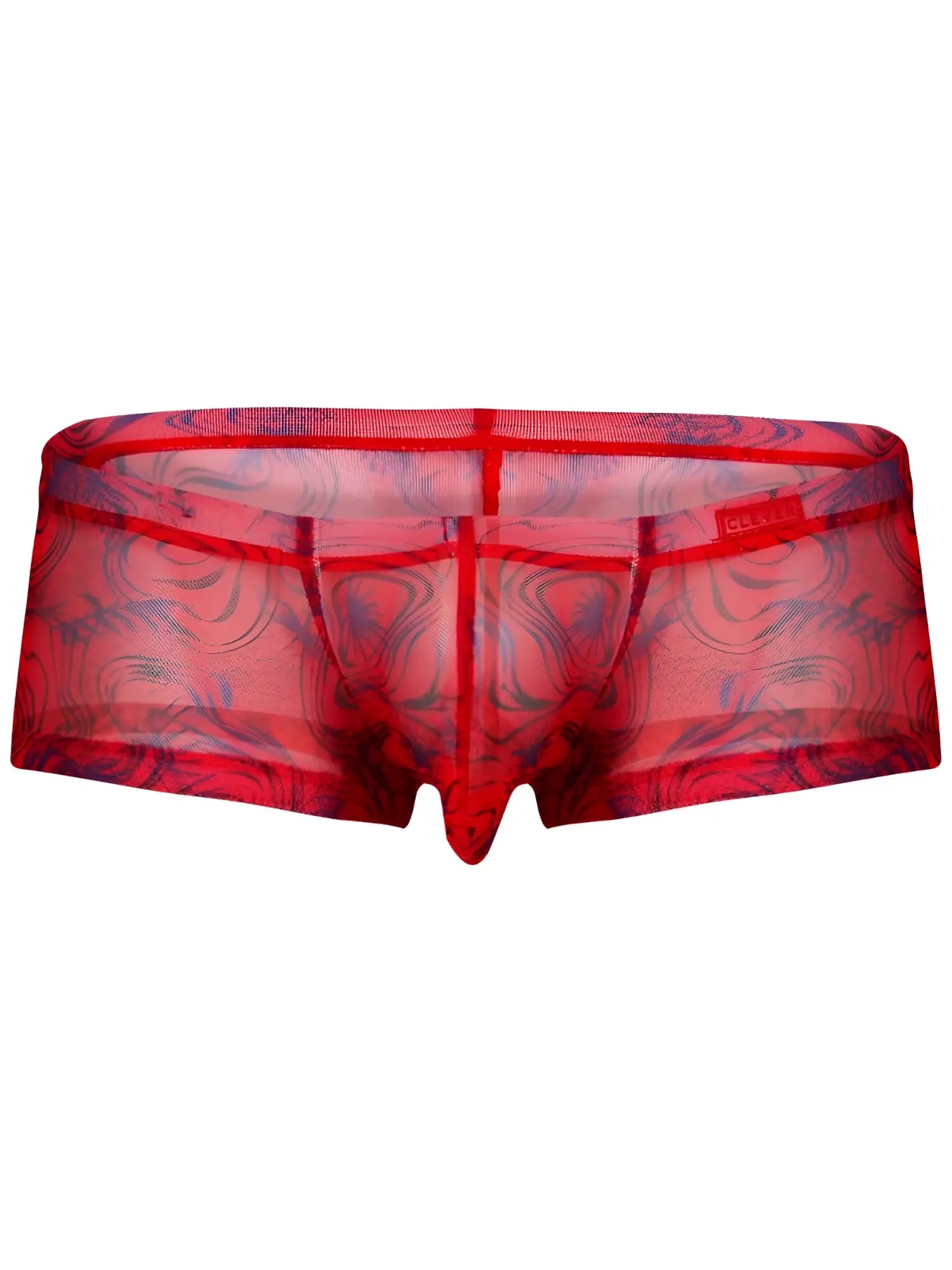 Red clever 26032 calipso sheer mesh briefs with subtle blue and purple floral pattern for bold sophistication