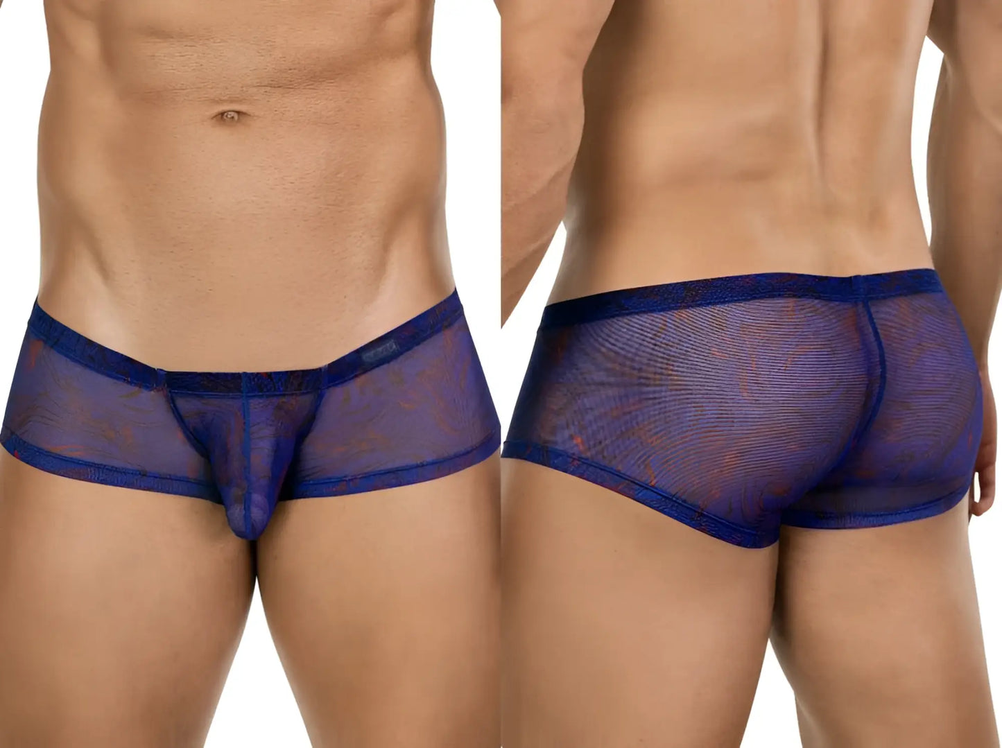 Blue clever 26033 calipso trunks mesh briefs with solid waistband and subtle pattern for bold breathable style