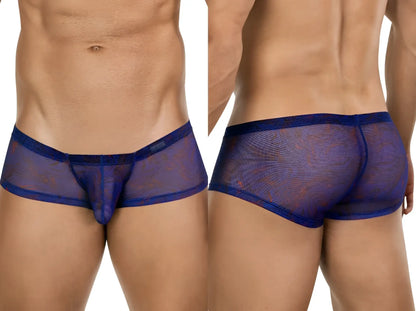 Blue clever 26033 calipso trunks mesh briefs with solid waistband and subtle pattern for bold breathable style