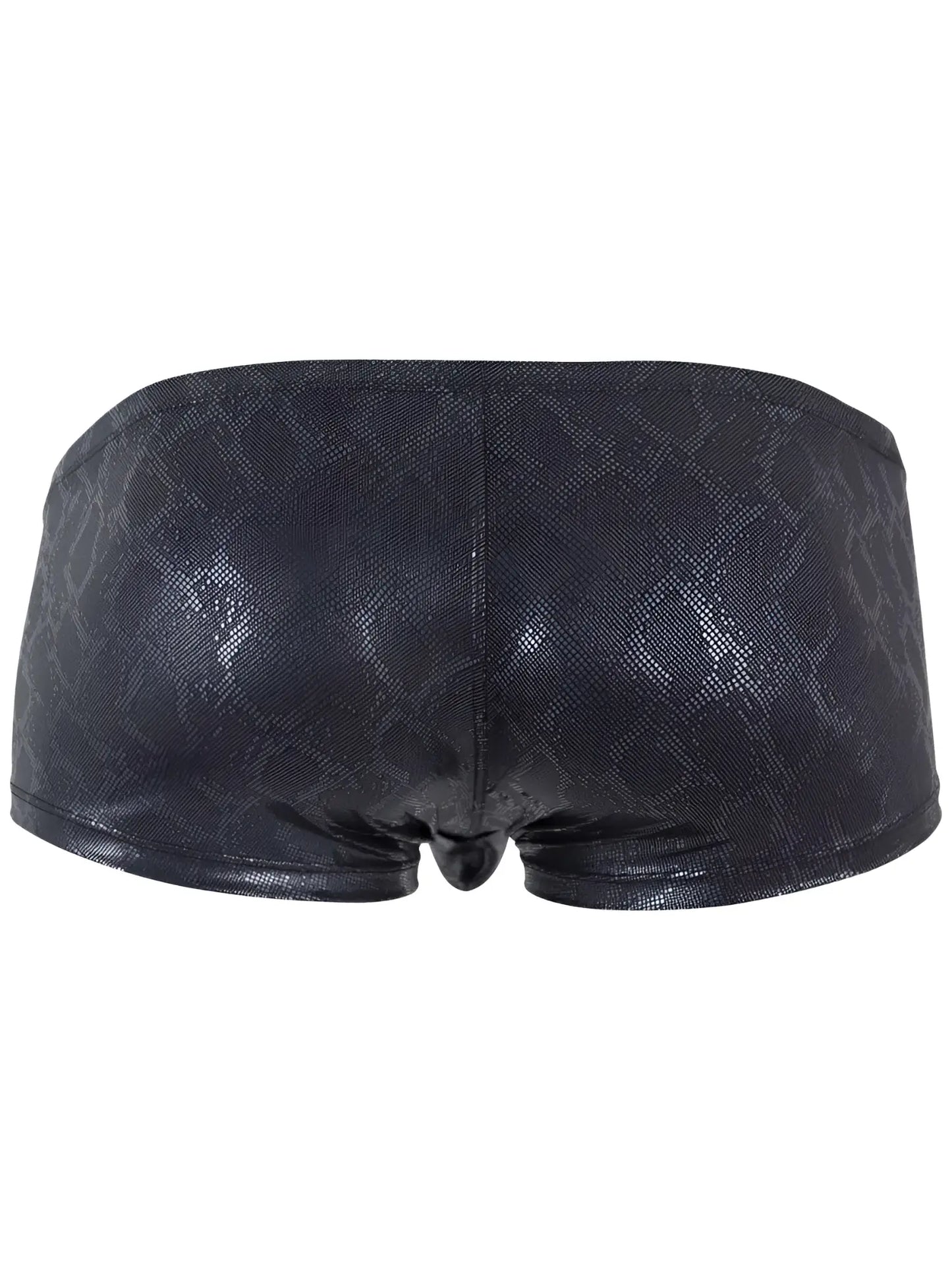 Black shiny faux leather clever 26043 atlas trunks with subtle diamond pattern in sleek black metallic color
