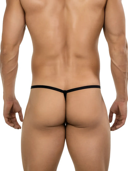 Black clever 26046 atlas g-string thong with thin seamless design in gold for bold sophisticated wear
