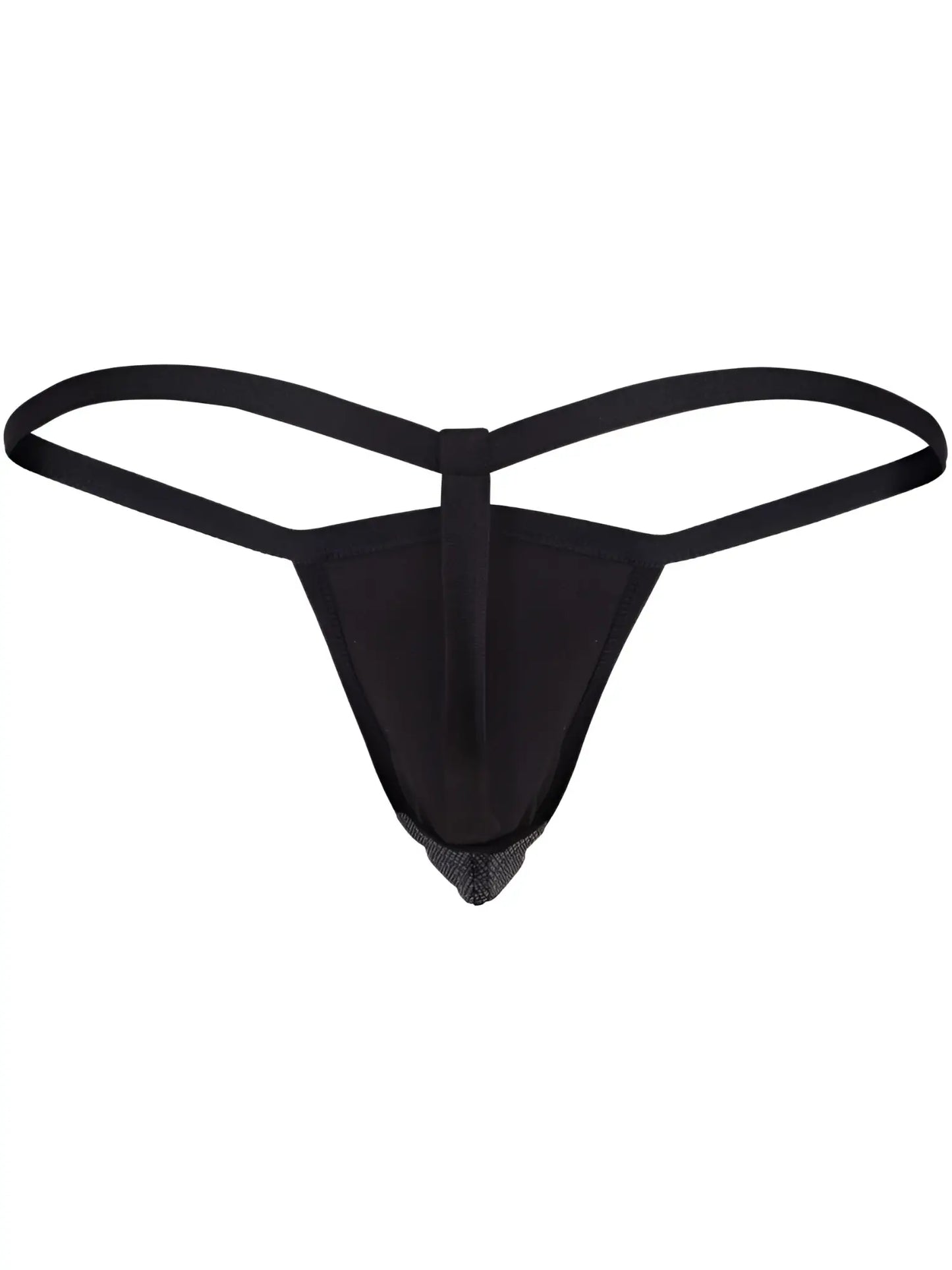 Black clever 26047 atlas g-string with textured mesh front panel and smooth elastic straps for bold sophistication