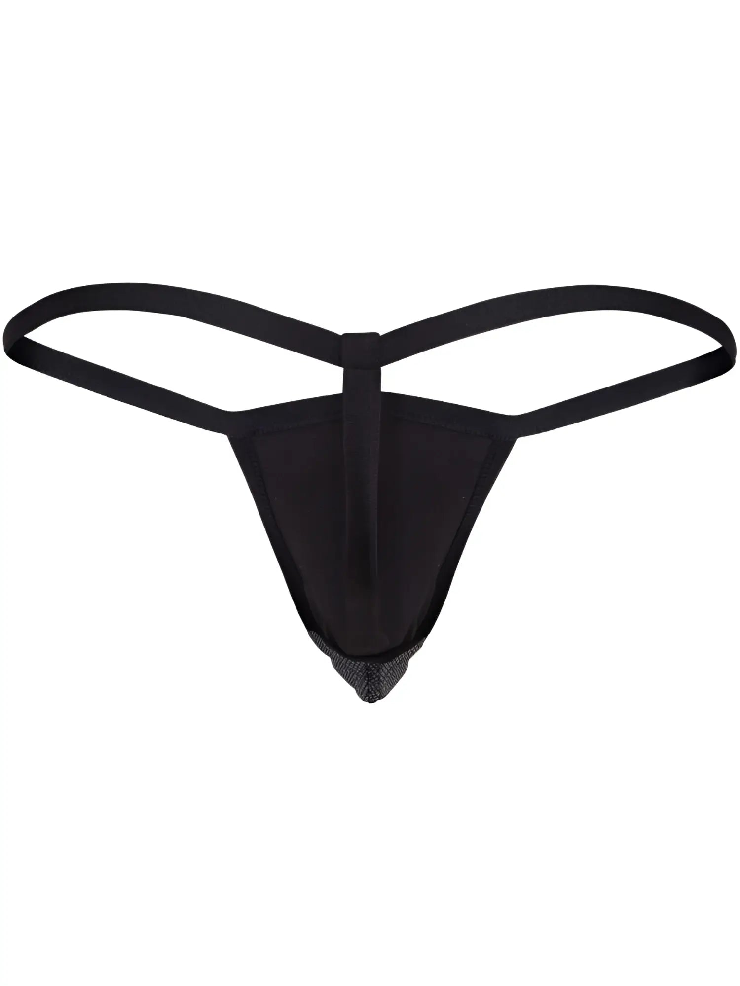 Black clever 26047 atlas g-string with textured mesh front panel and smooth elastic straps for bold sophistication