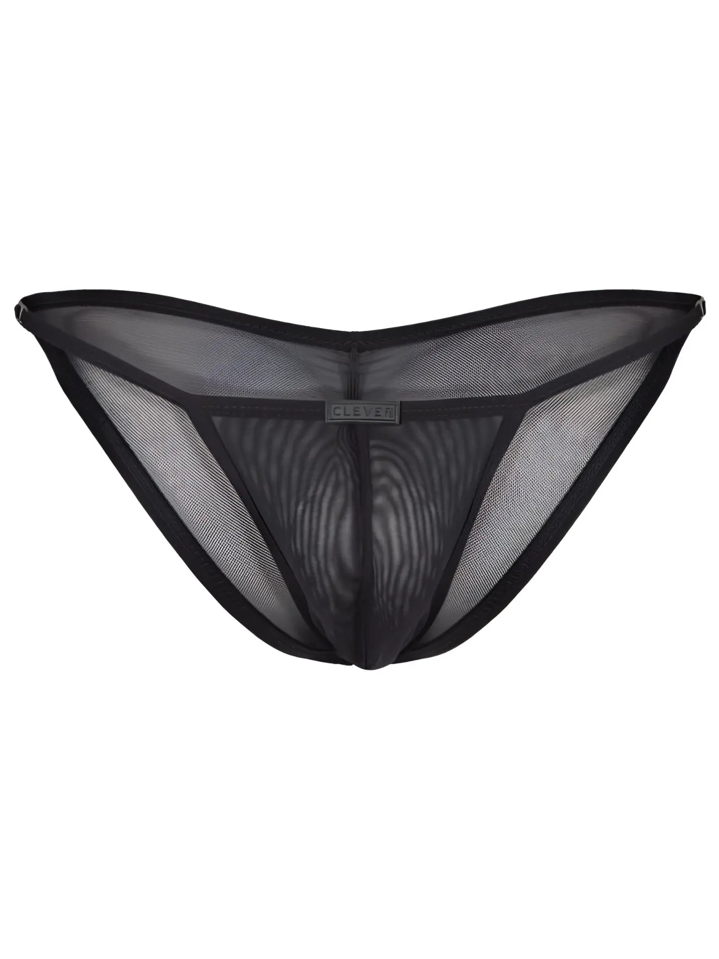 Black mesh thong clever 26057 eos bikini with sleek form fitting design and reinforced edges in black color