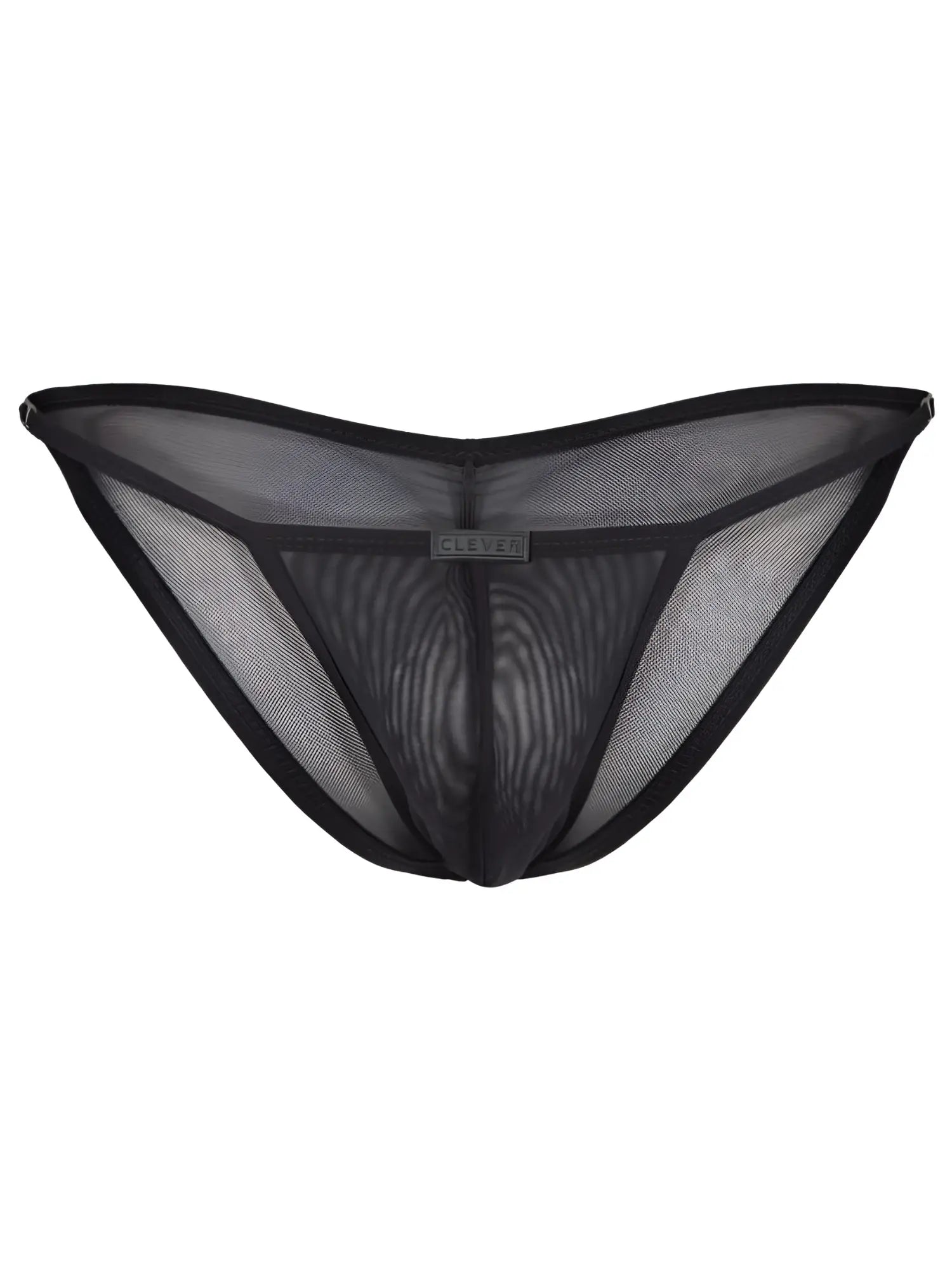 Black mesh thong clever 26057 eos bikini with sleek form fitting design and reinforced edges in black color