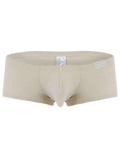 Beige clever 26066 men’s boxer briefs with smooth form-fitting fabric and branded waistband in multi-colored pack