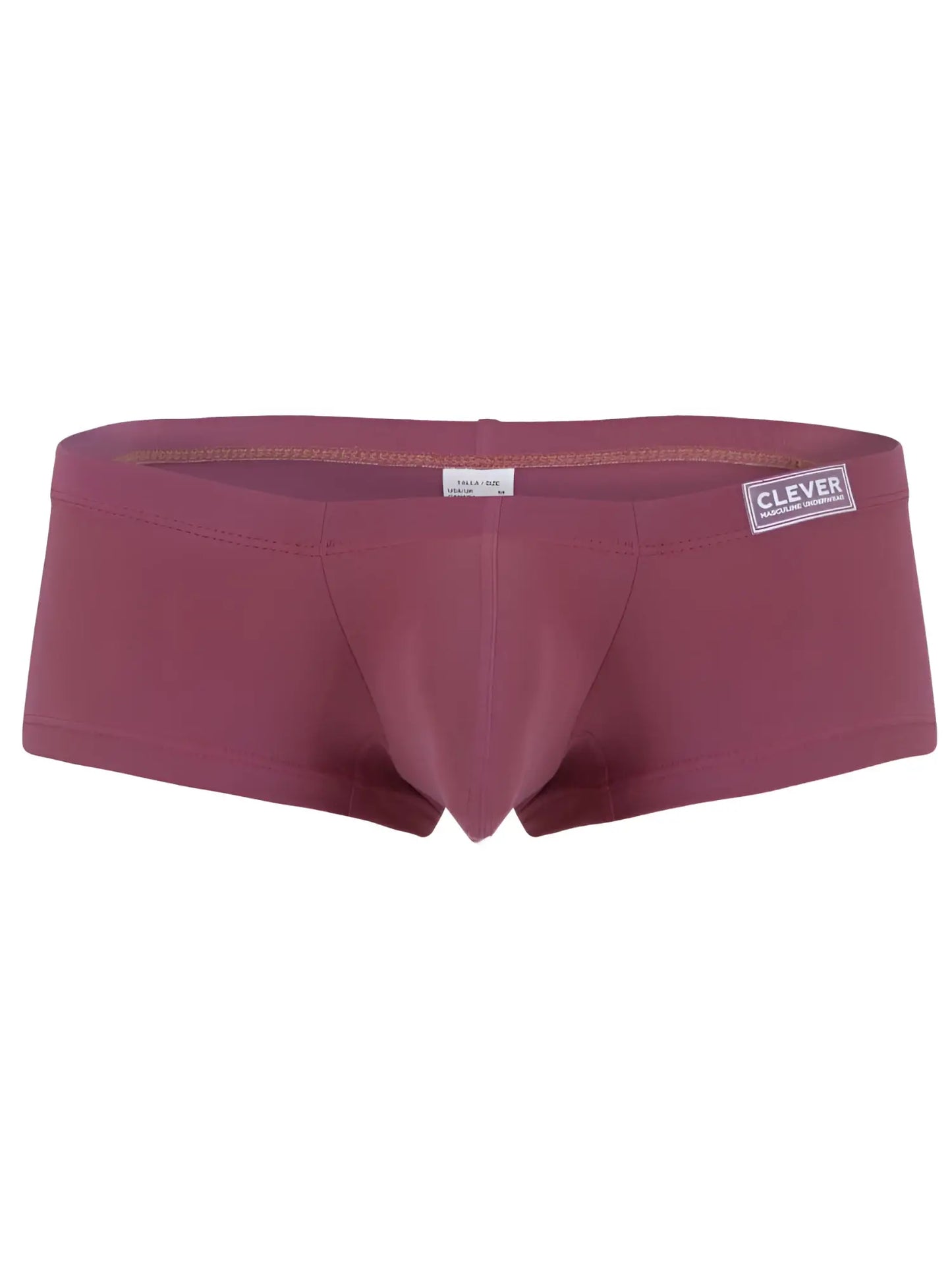 Maroon form-fitting boxer briefs with clever branded waistband from clever 26066 3PK Australian Latin trunks multi-colored set