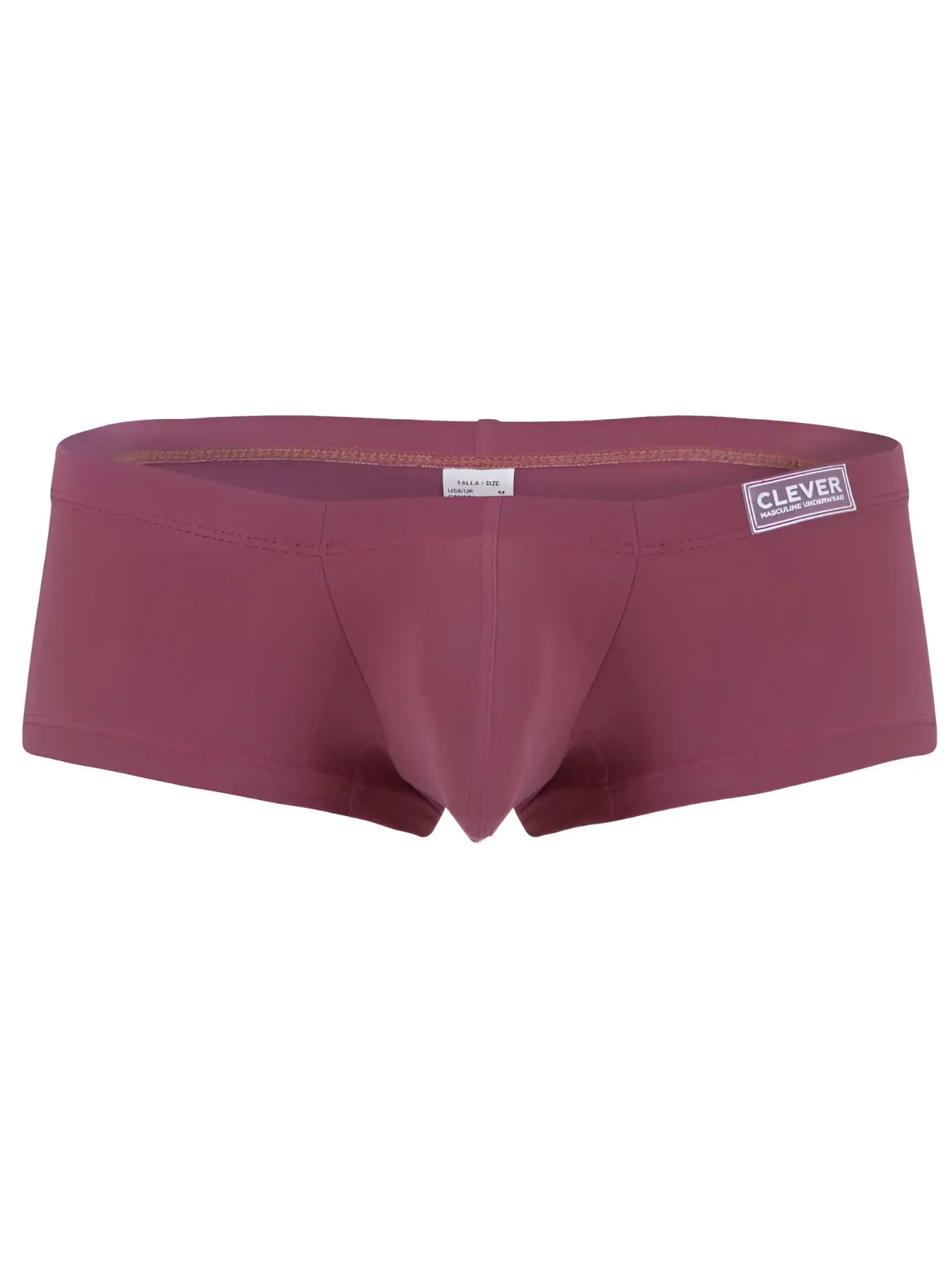 Maroon form-fitting boxer briefs with clever branded waistband from clever 26066 3PK Australian Latin trunks multi-colored set